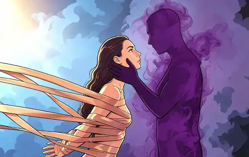 Dream about being kidnapped and falling in love, symbolic scene of emotional conflict and attraction
