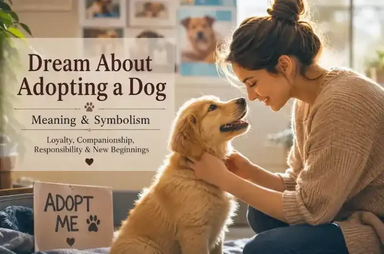 A warm scene of a woman gently bonding with a golden puppy, representing the emotional meaning of a dream about adopting a dog, symbolizing loyalty, companionship, and new beginnings